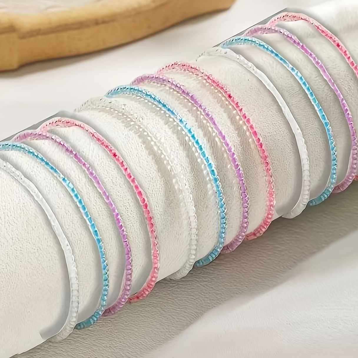 12pc Luminous Colorful Beaded Anklet Set